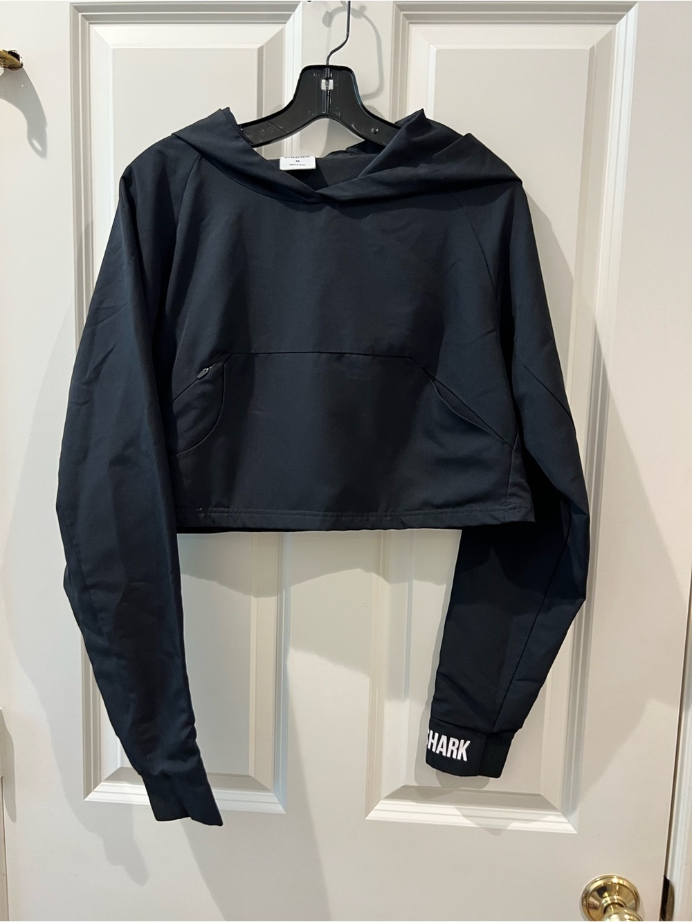 Gymshark Black Cropped Hoodie Jacket